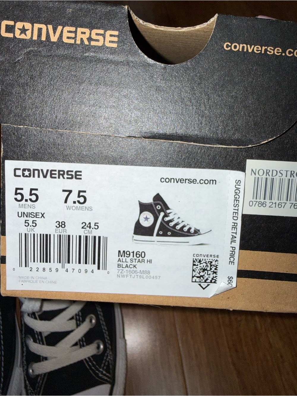 Converse Chuck Taylor All Star High Top Sneakers - Black size women 7.5 - Picture 2 of 7